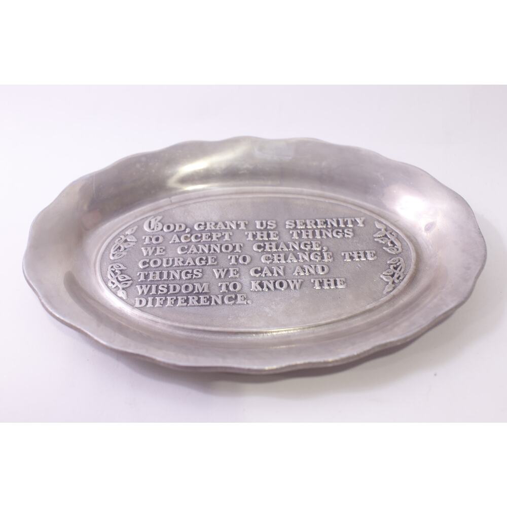 Pewtarex, Serenity Prayer, Tray, Pewter, Oval, Decorative, ~ 260115-WH 904